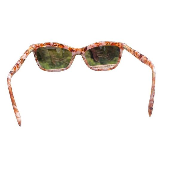 Prada Sunglasses Spotted Brown Pink Tortoise Shell Cat Eye VPR 17P Size 52-18 - Picture 5 of 14